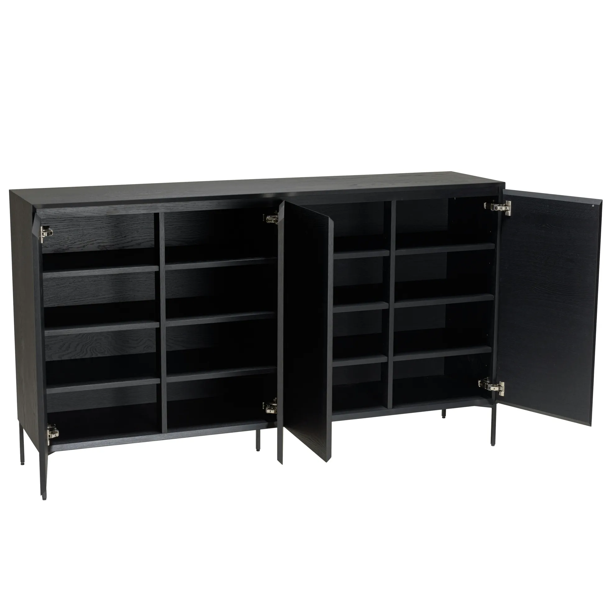 Buffet moderne 4 portes bois couleur noire MAYENCE
