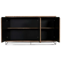 Buffet moderne 3 portes chêne acier RIVERSIDE