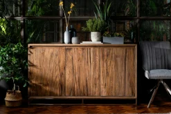 Buffet moderne 3 portes chêne acier RIVERSIDE