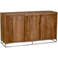Buffet moderne 3 portes chêne acier RIVERSIDE