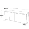 Buffet moderne 4 portes effet bois et anthracite JENA