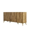 Buffet moderne 4 portes effet noyer, rebords hauts UMEA