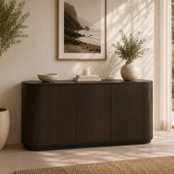 Buffet moderne 3 portes en chêne brun LOREN