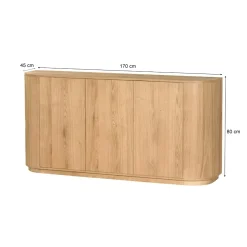 Buffet moderne 3 portes en chêne clair LOREN