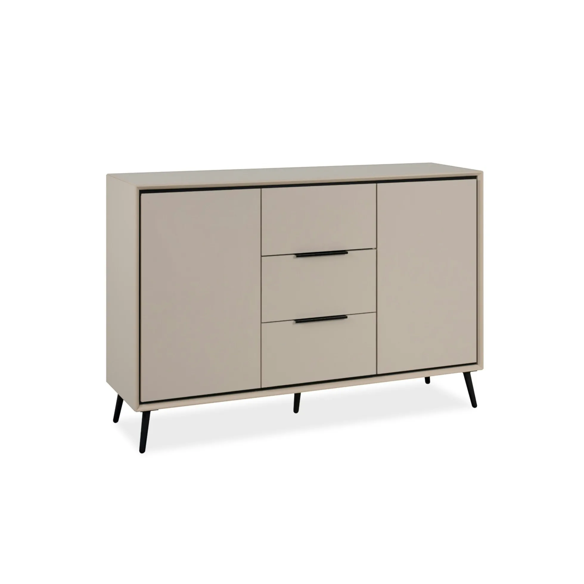 Buffet moderne taupe 2 portes 3 tiroirs AVIO
