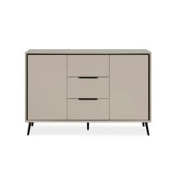 Buffet moderne taupe 2 portes 3 tiroirs AVIO