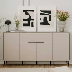 Buffet moderne taupe 4 portes 1 tiroir AVIO