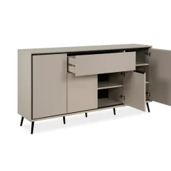Buffet moderne taupe 4 portes 1 tiroir AVIO