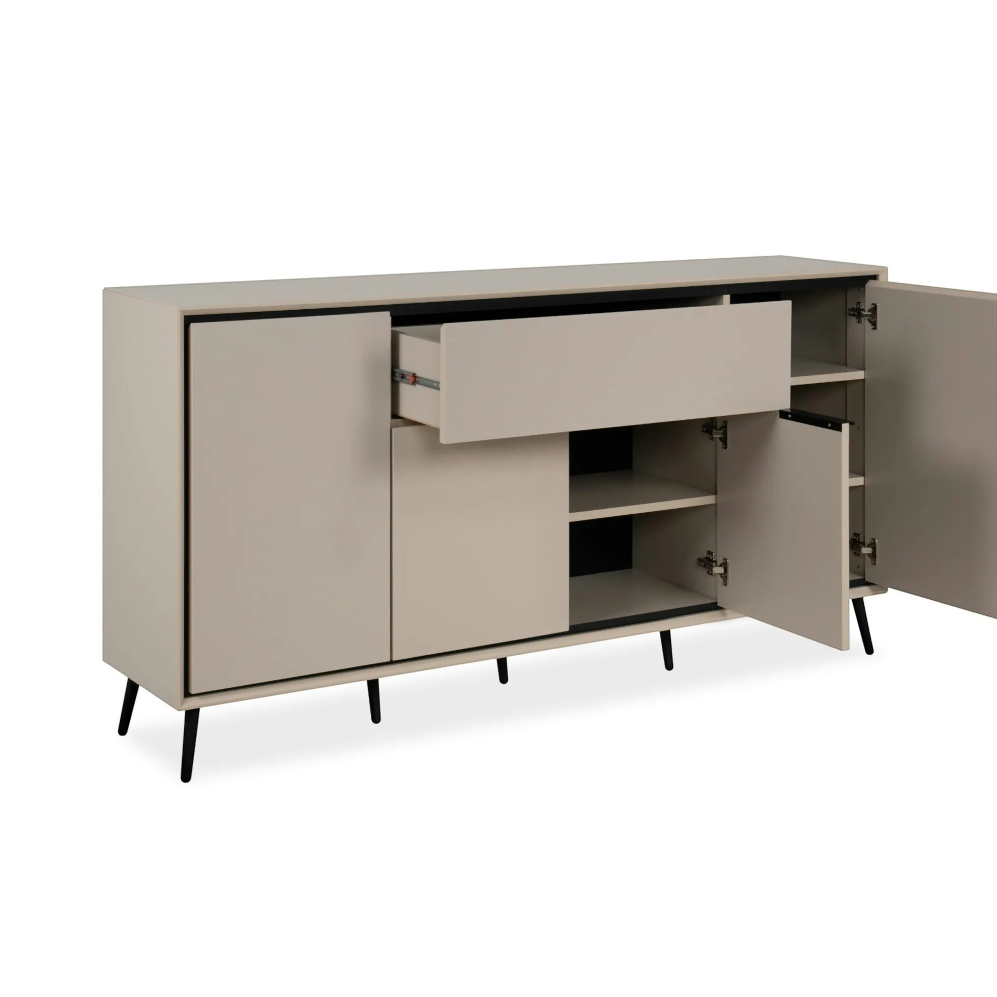Buffet moderne taupe 4 portes 1 tiroir AVIO