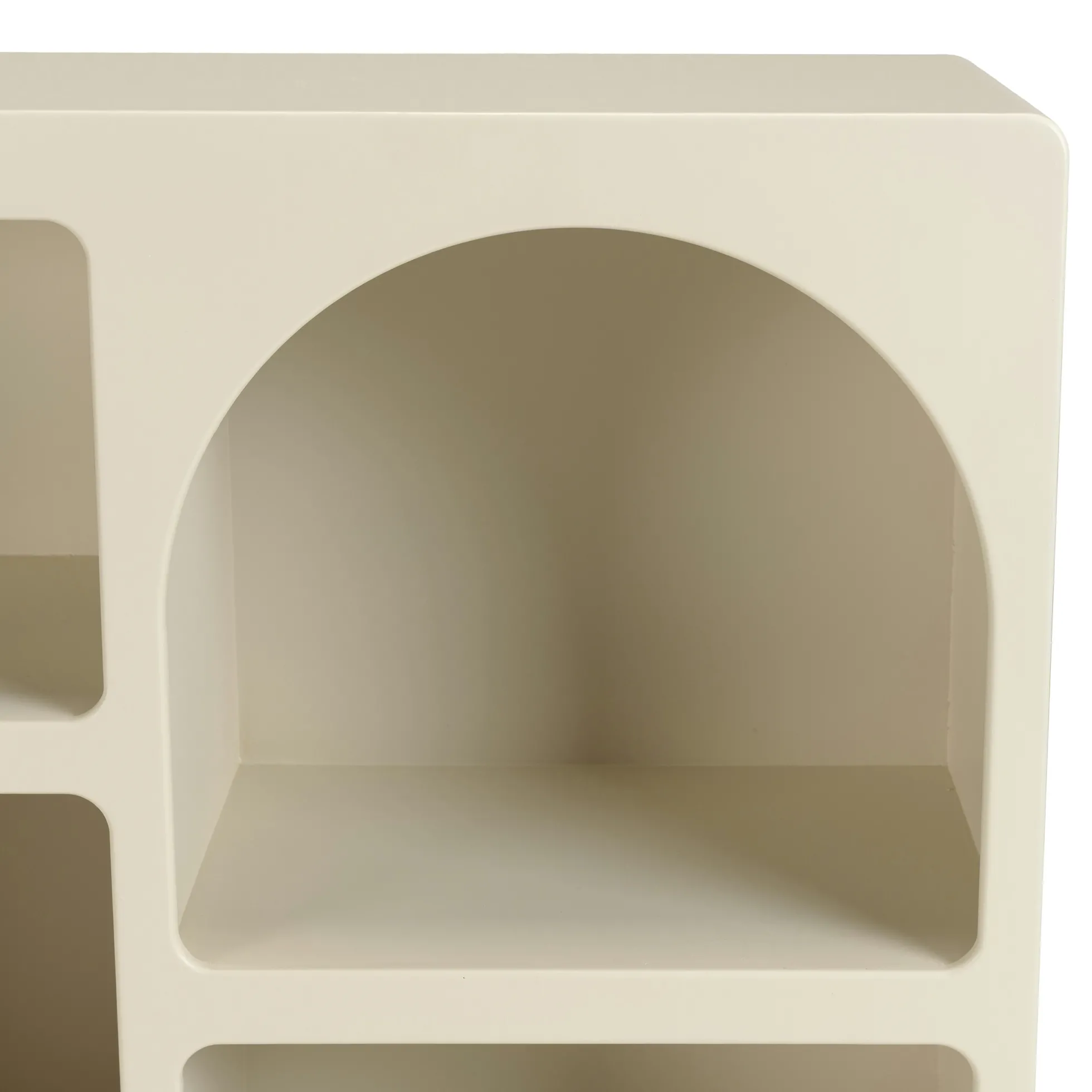 Buffet 6 niches 120x30cm en bois peint couleur beige NELIA