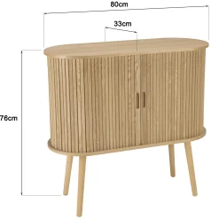 Buffet ovale en bois couleur naturelle CASTILLE