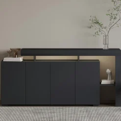 Buffet 4 portes anthracite à cadre ouvert AURA