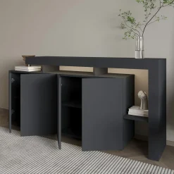 Buffet 4 portes anthracite à cadre ouvert AURA