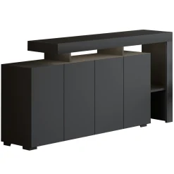 Buffet 4 portes anthracite à cadre ouvert AURA