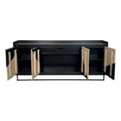 Buffet 4 portes bois noir et blanc ANINA