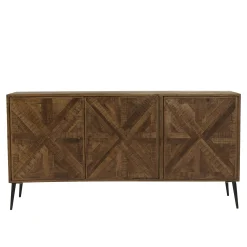 Buffet 3 portes bois recyclé marqueterie KORKAI