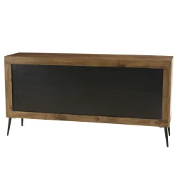 Buffet 3 portes bois recyclé marqueterie KORKAI