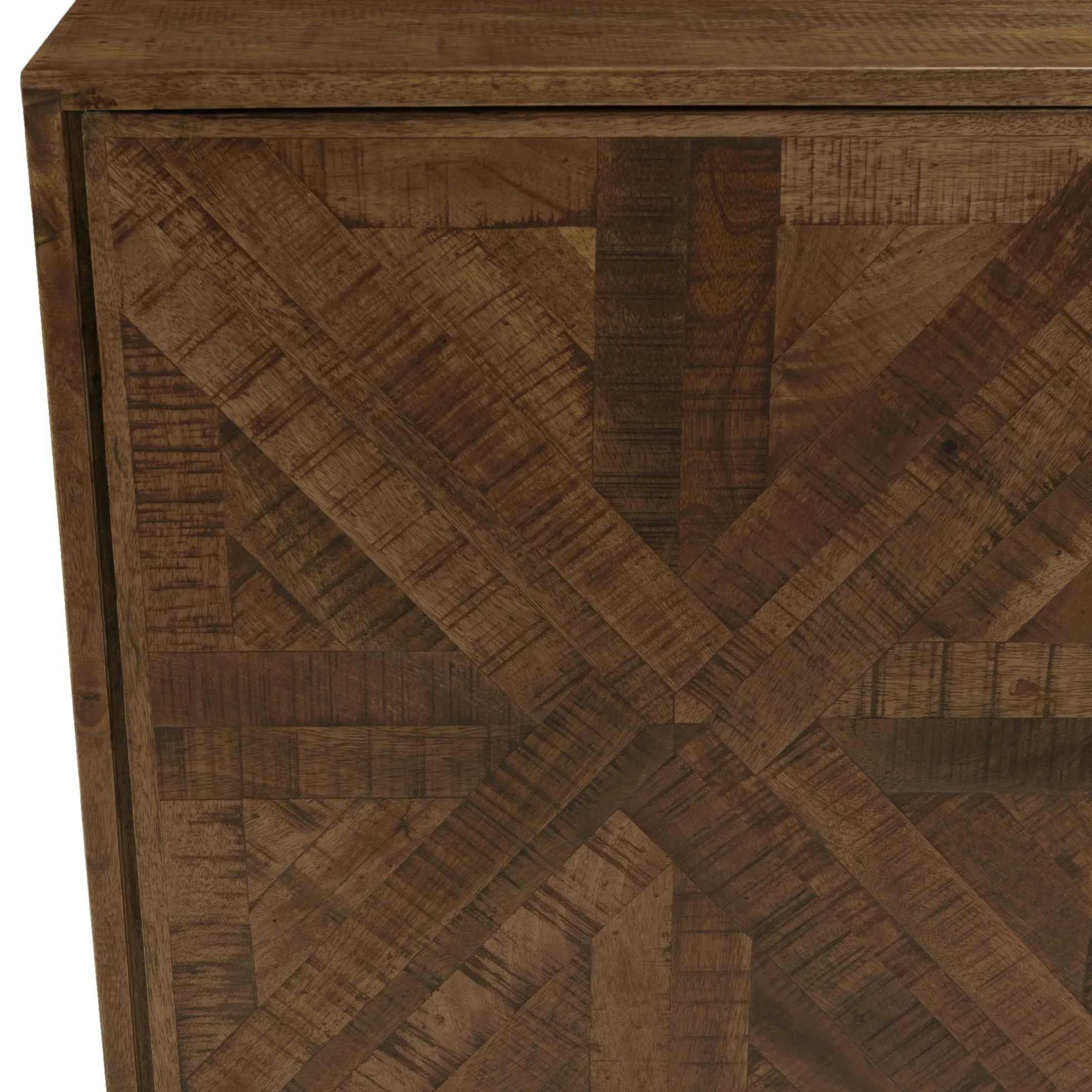 Buffet 3 portes bois recyclé marqueterie KORKAI
