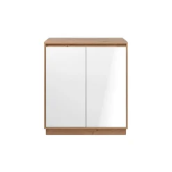 Buffet 2 portes décor bois et blanc ALVA