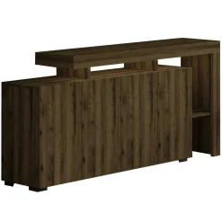 Buffet 4 portes décor noyer clair à cadre ouvert AURA