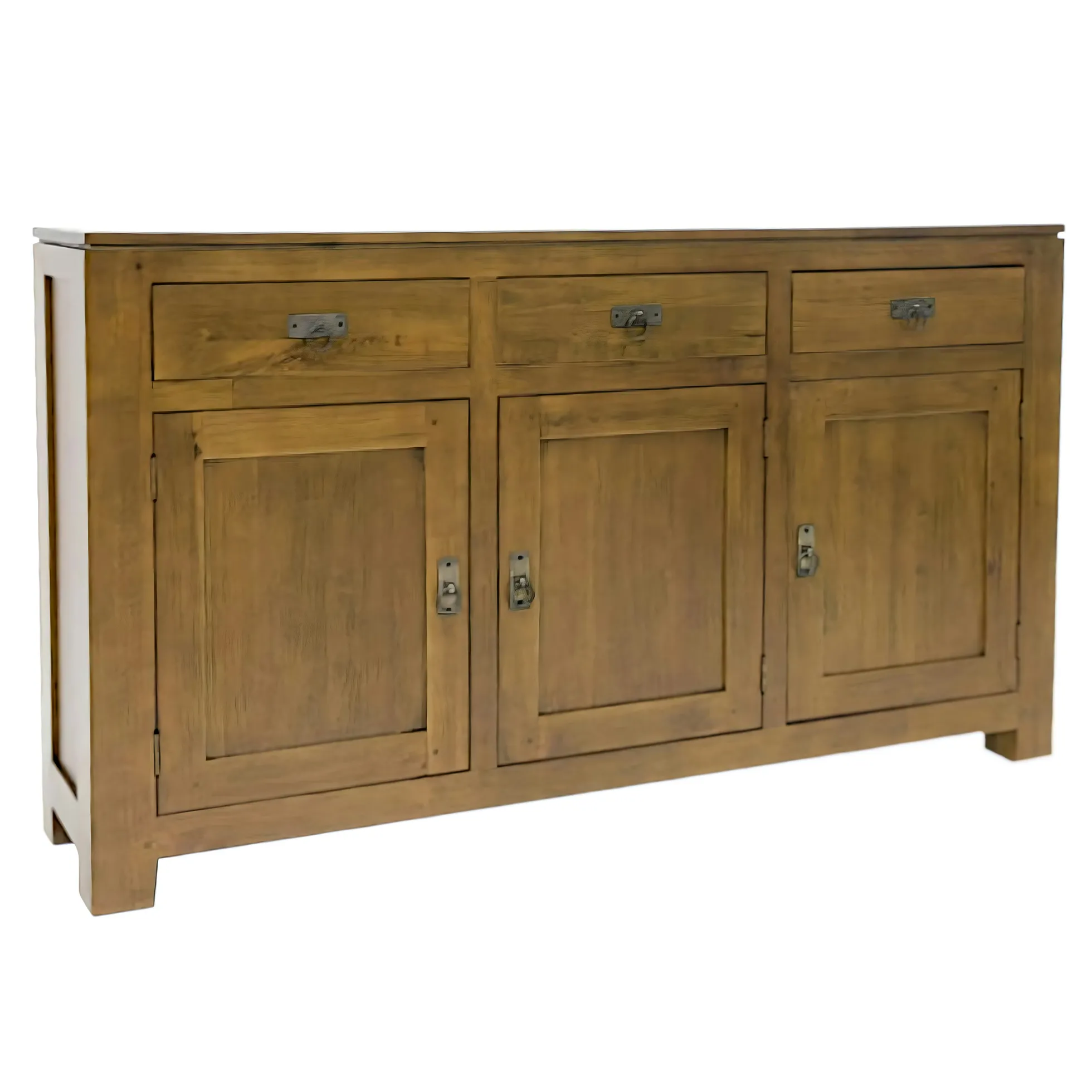 Buffet 3 portes exotique hévéa 150cm HELENA