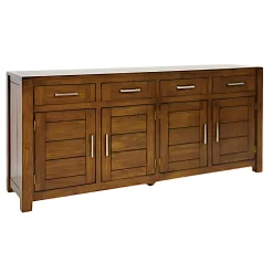 Buffet 4 portes hévéa massif moderne 200cm ATTAN