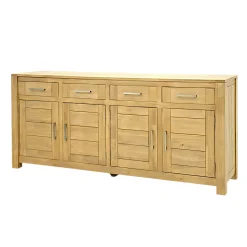Buffet 4 portes hévéa massif moderne 200cm ATTAN