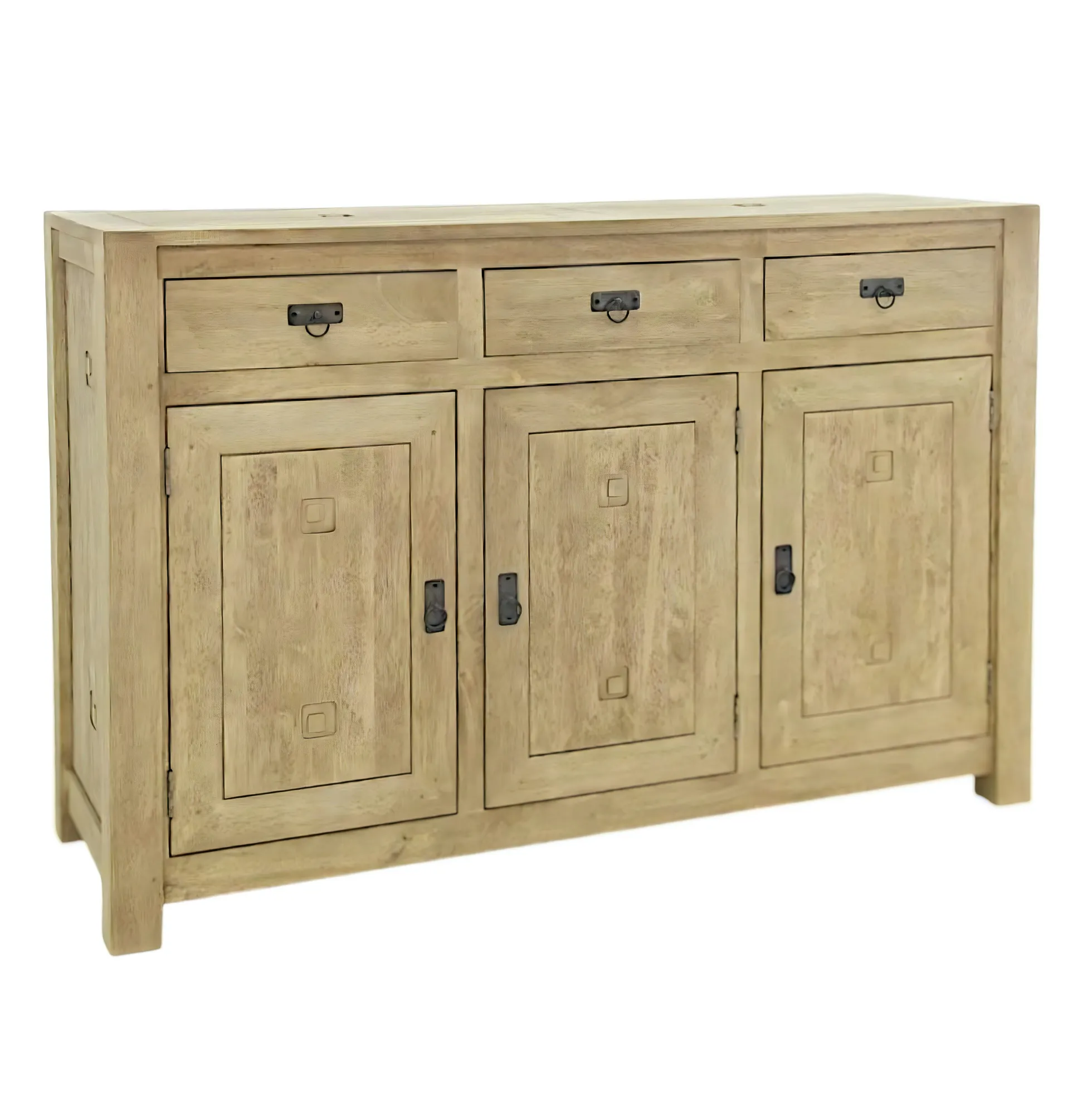 Buffet 3 portes hévéa 150x50x100cm TESSA