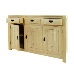 Buffet 3 portes hévéa 150x50x100cm TESSA