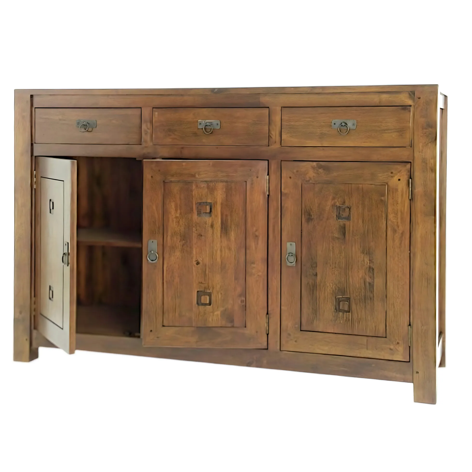 Buffet 3 portes hévéa 150x50x100cm TESSA