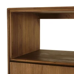 Buffet 2 portes 1 étagère ouverte 90x155cm en bois de teck recyclé SWING