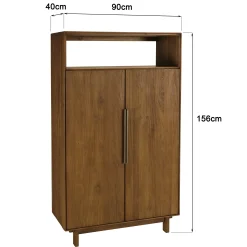 Buffet 2 portes 1 étagère ouverte 90x155cm en bois de teck recyclé SWING