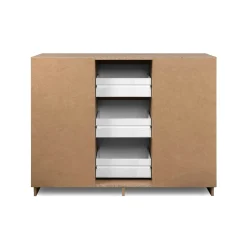 Buffet 2 portes 3 tiroirs décor bois et blanc ALVA