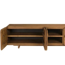 Buffet 3 portes 2 tiroirs 200x48cm en bois de teck recyclé SWING