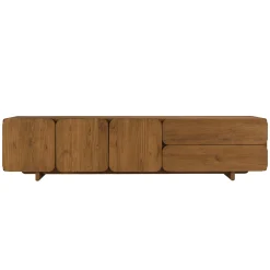 Buffet 3 portes 2 tiroirs 200x48cm en bois de teck recyclé SWING