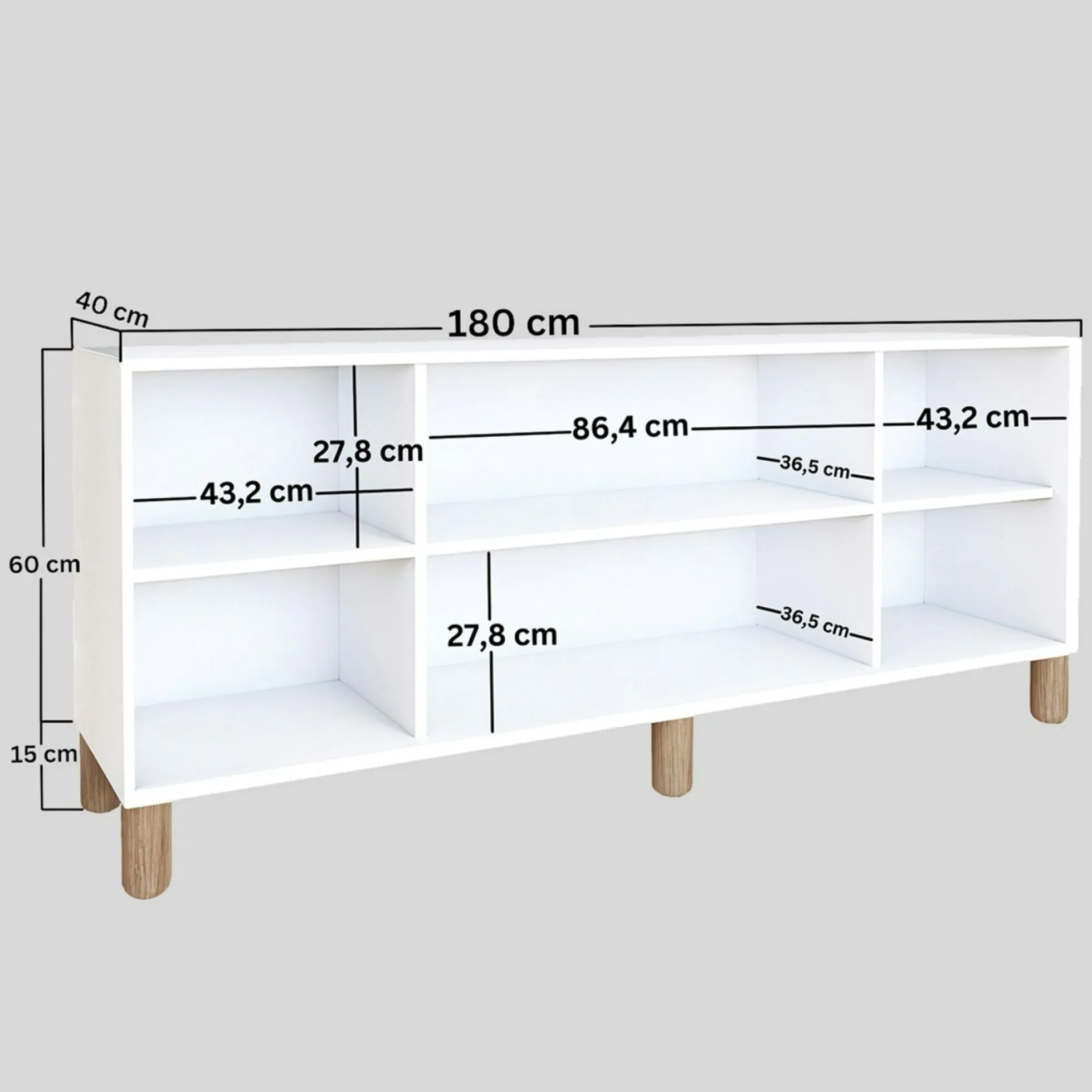 Buffet salle à manger blanc moderne, 4 portes cannage VAREN