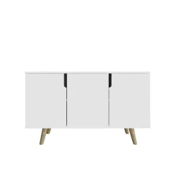 Buffet salle à manger blanc à poignées intégrées MARFA