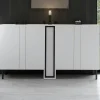 Buffet salle à manger blanc 4 portes colonne LED AURA