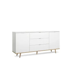 Buffet scandinave blanc 2 portes 3 tiroirs ALVA