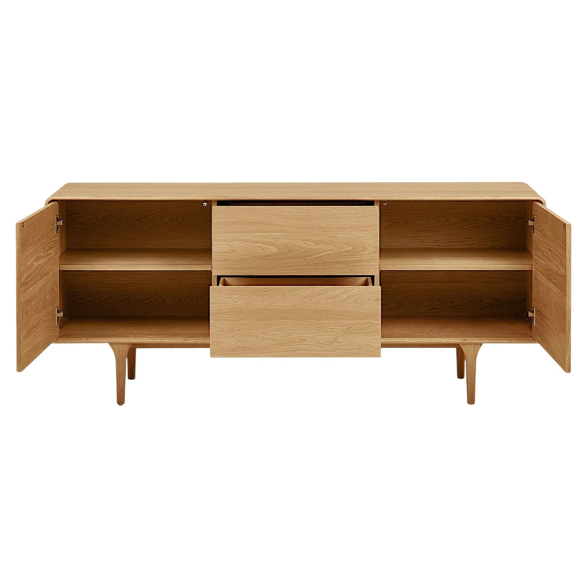 Buffet scandinave en placage chêne 2 portes 2 tiroirs TARAZ