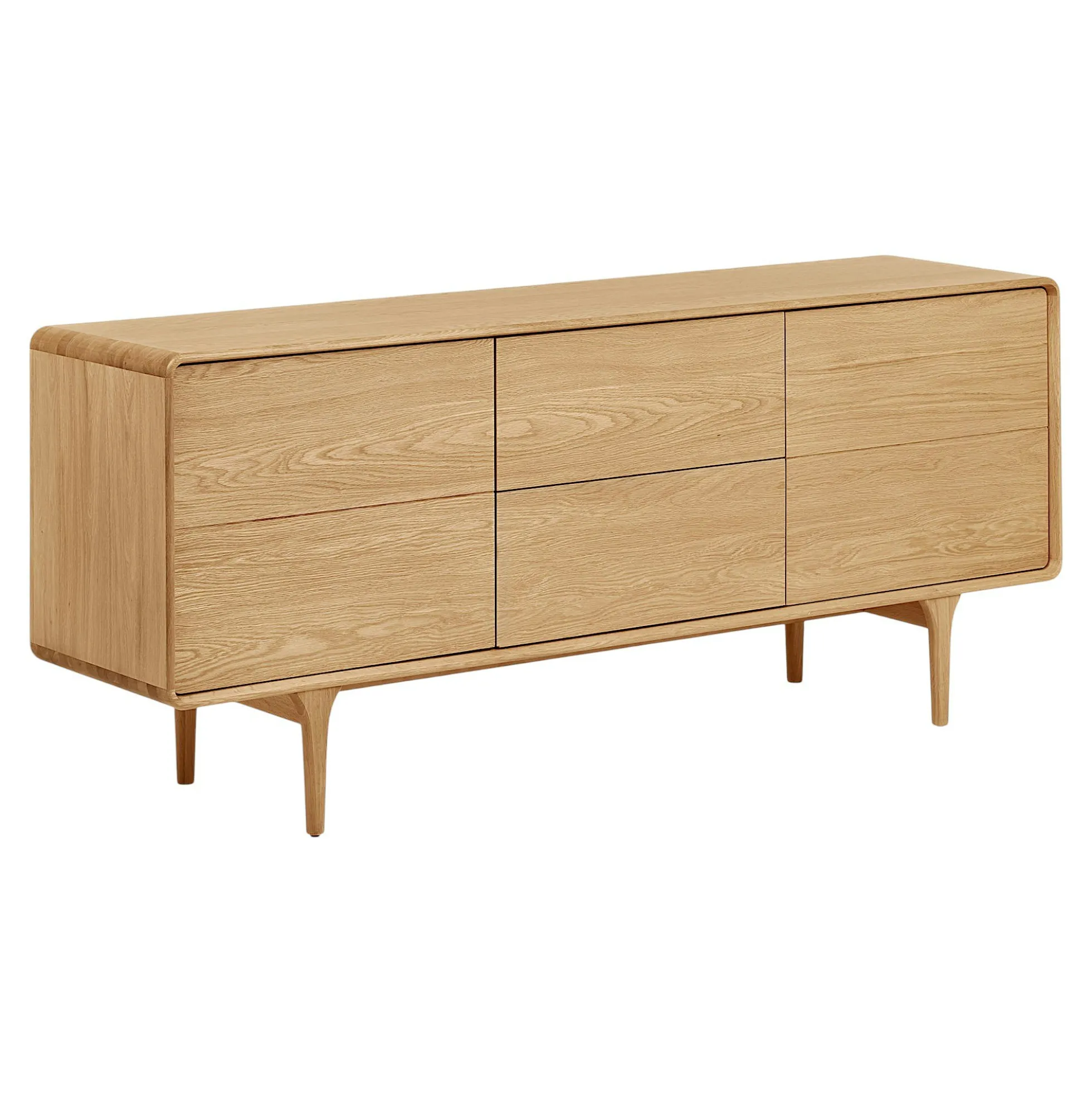 Buffet scandinave en placage chêne 2 portes 2 tiroirs TARAZ
