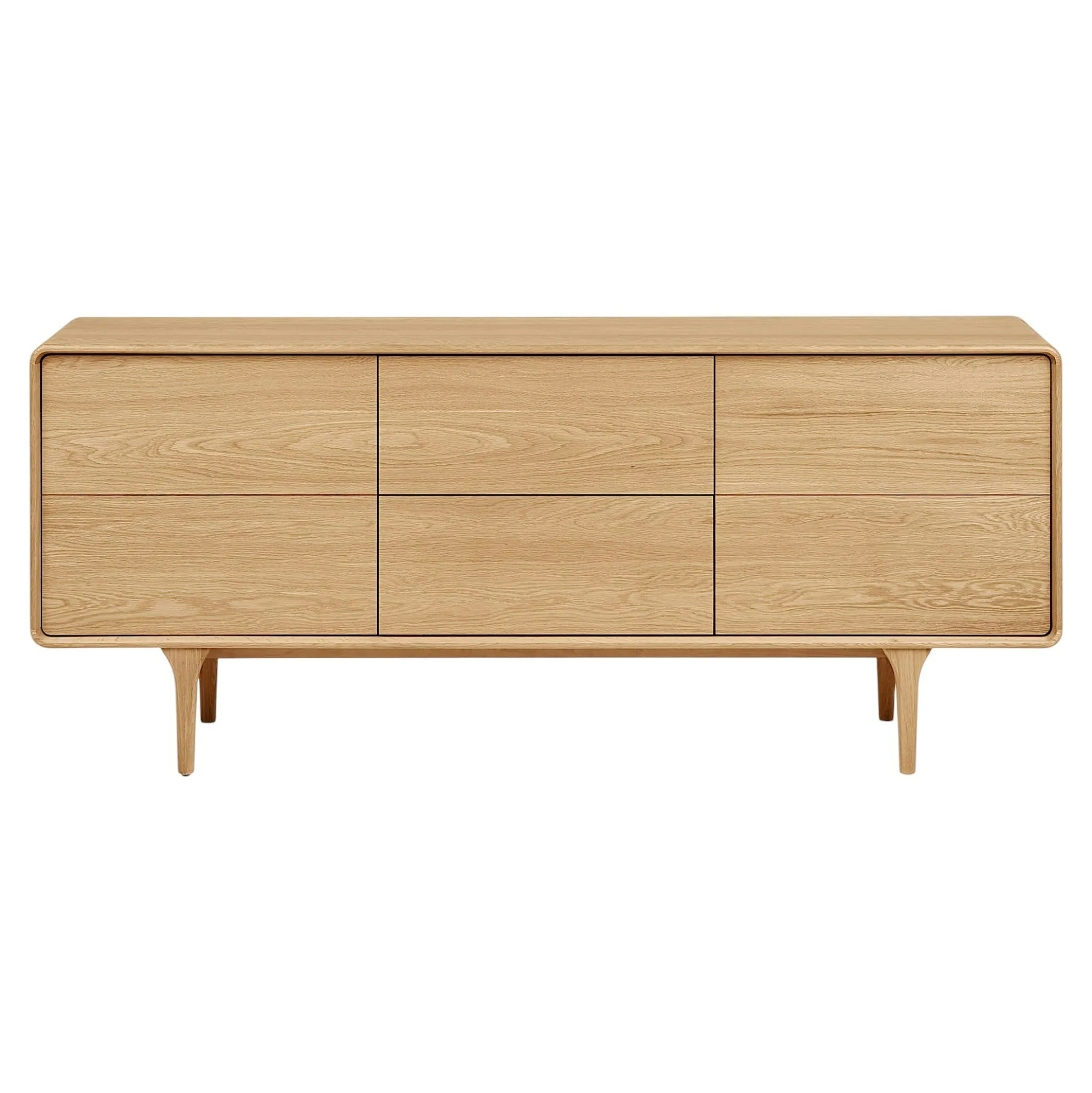 Buffet scandinave en placage chêne 2 portes 2 tiroirs TARAZ