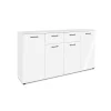Buffet étroit blanc 4 portes 2 tiroirs ALVA