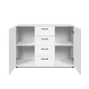 Buffet étroit blanc 2 portes 4 tiroirs ALVA