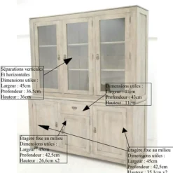 Buffet vaisselier bois massif HELENA