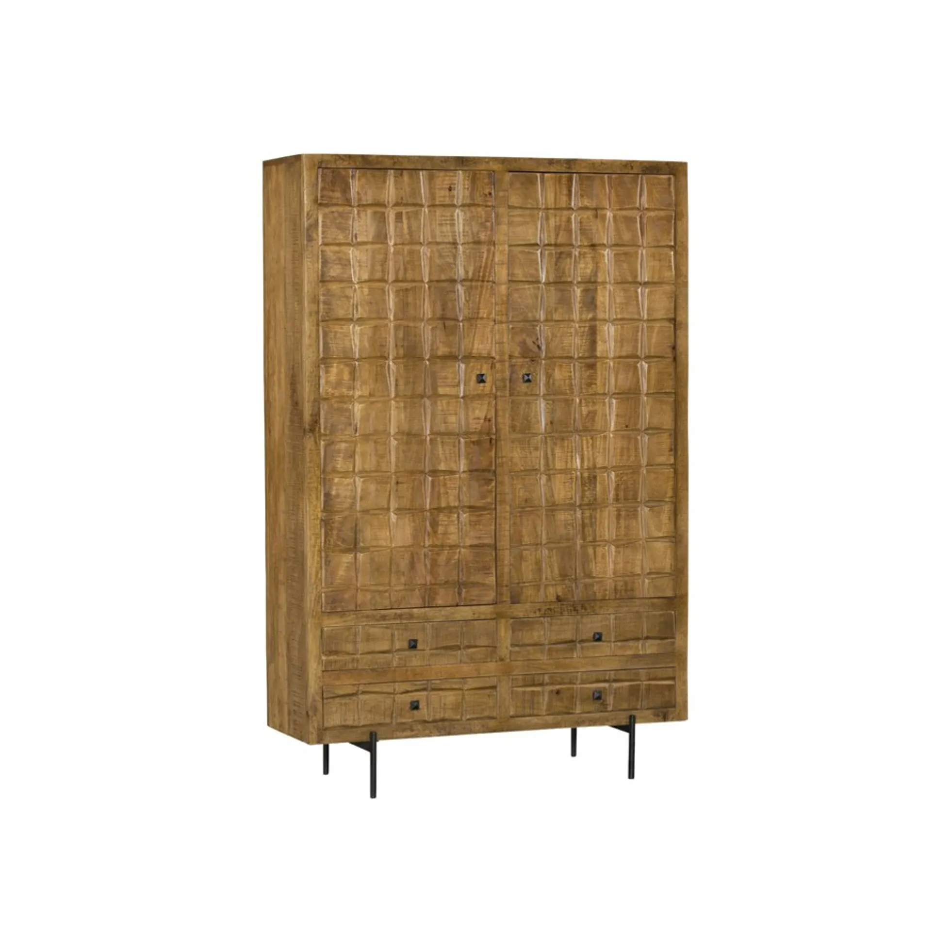 Buffet vaisselier en bois 2 portes décor damier UDA