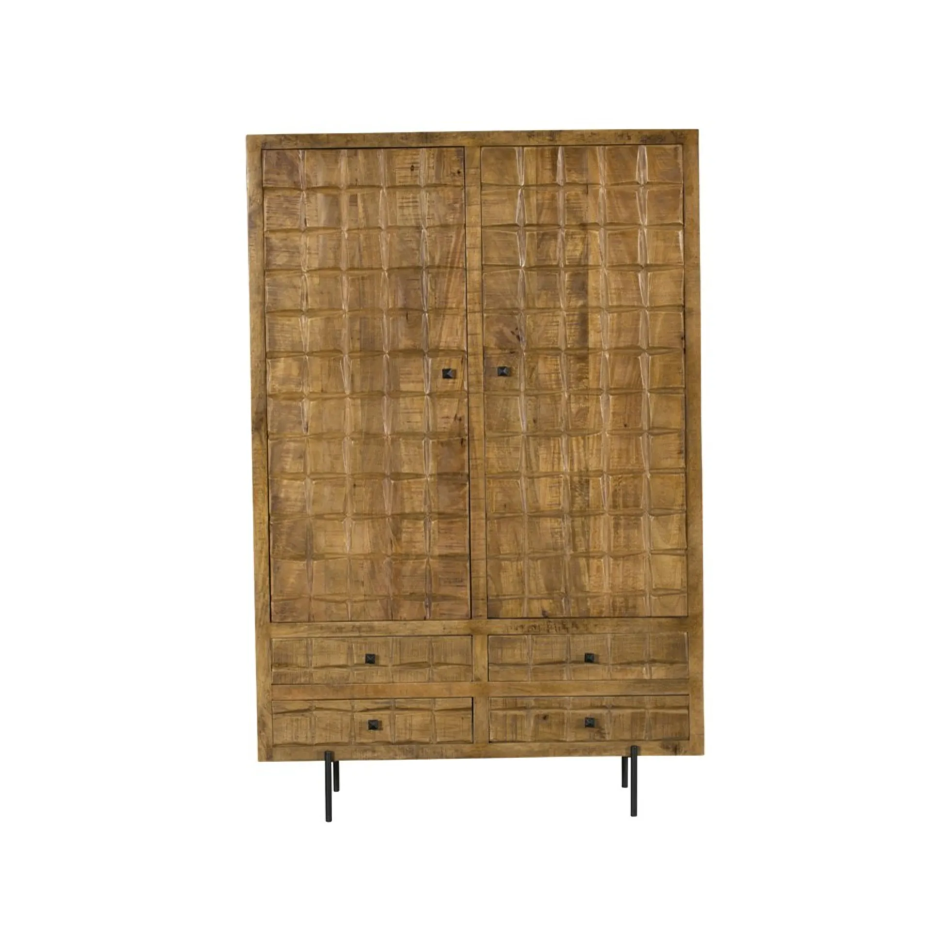 Buffet vaisselier en bois 2 portes décor damier UDA