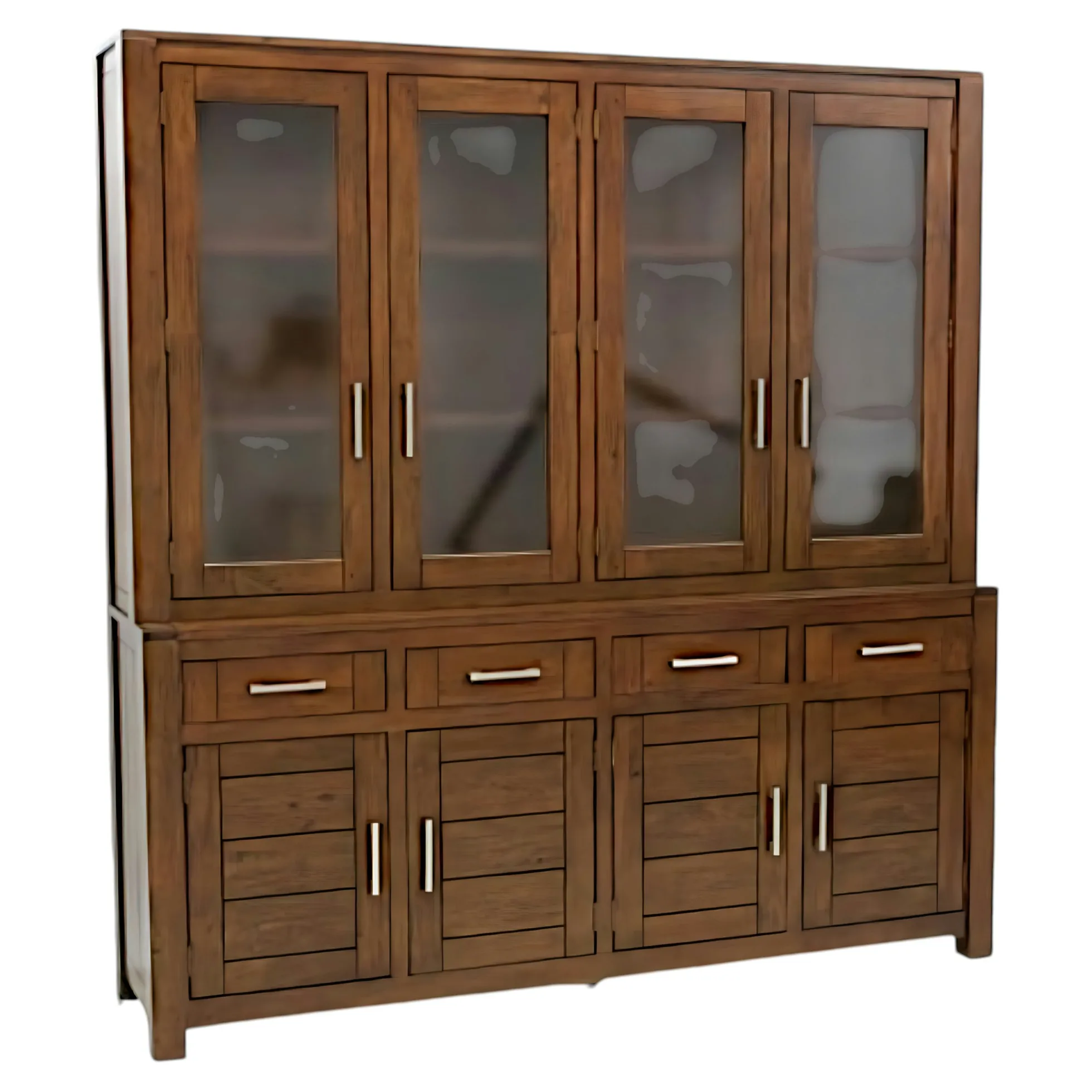 Buffet vaisselier vitré bois moderne ATTAN 200cm