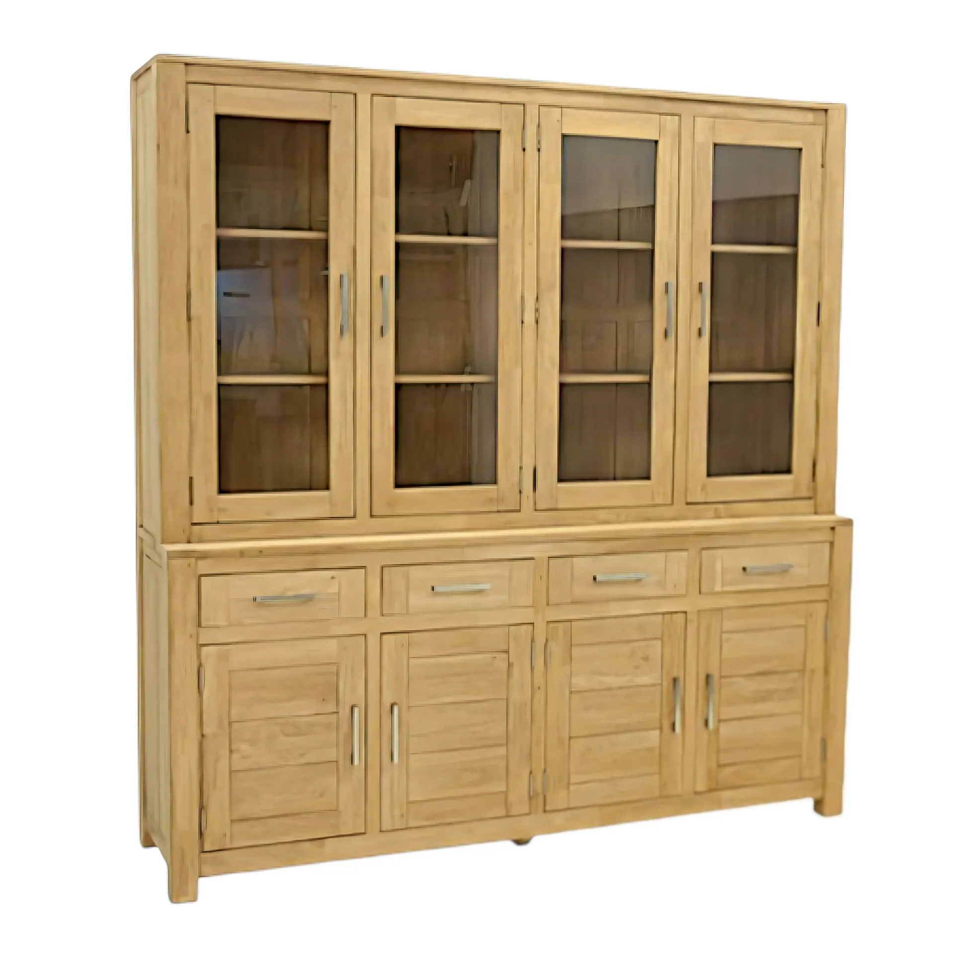 Buffet vaisselier vitré bois moderne ATTAN 200cm
