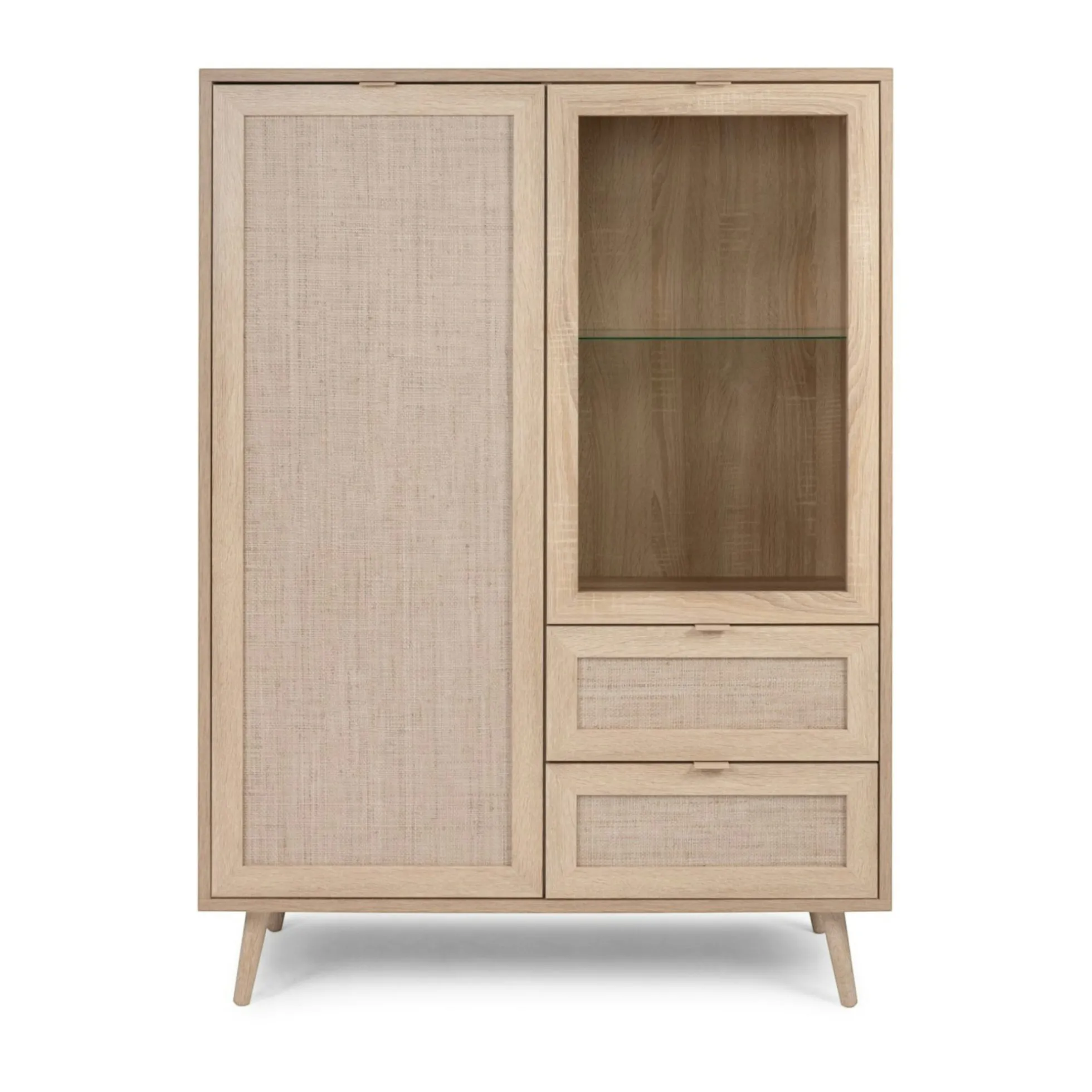 Buffet vitrine bohème 2 portes 2 tiroirs SONA
